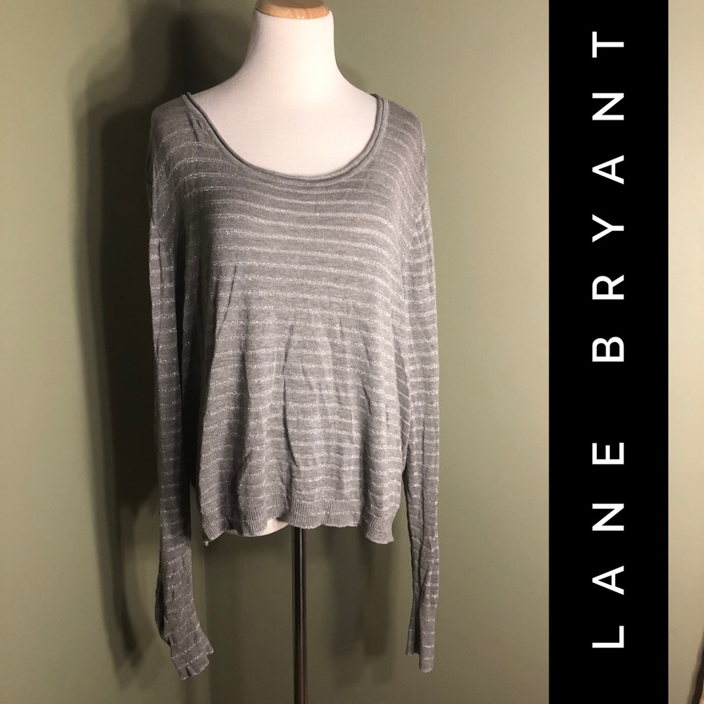 26/28 Lane Bryant sweater in grey with silver - Picture 1 of 6